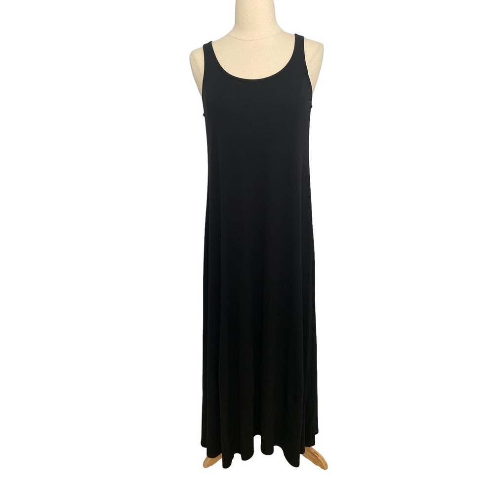 Eileen Fisher Classic Black Sleeveless Maxi Dress